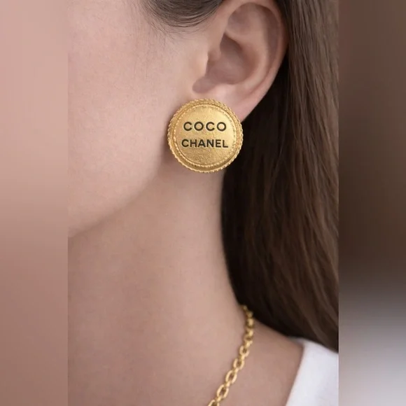 Chanel Gold Button Earrings - Picture 9 of 9